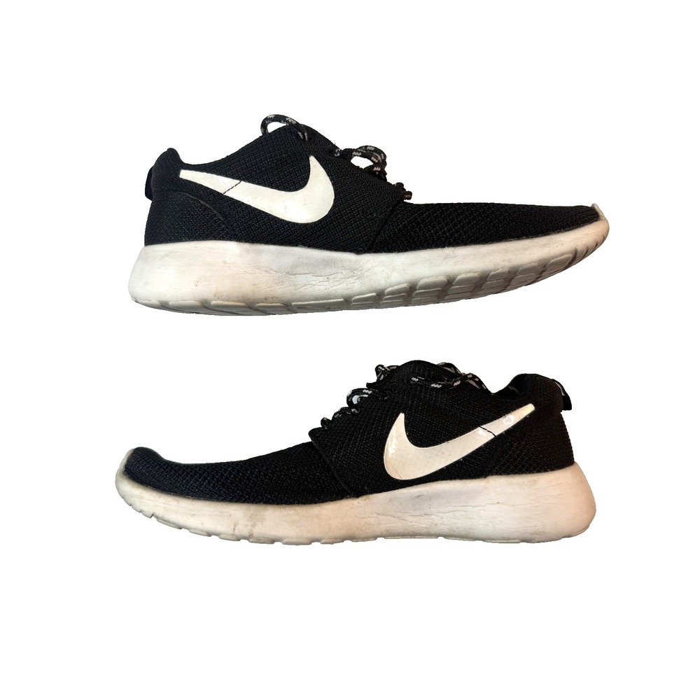 Nike Roshe Running Shoes Womens Size 7 Black Mesh‎ Sneaker 618881-020